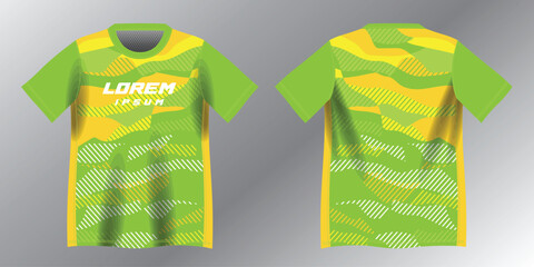 abstract yellow and green background pattern for sport jersey design mockup