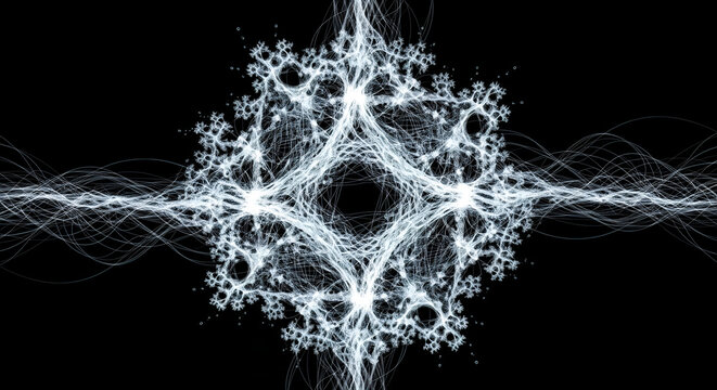 AI Agents Collaborative Task Fractal Network Visualization