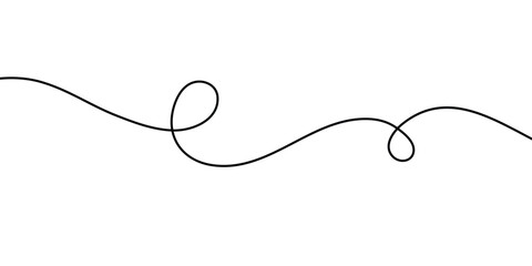 simple black curly line design art.