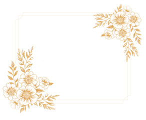 Obraz premium golden frame with flowers