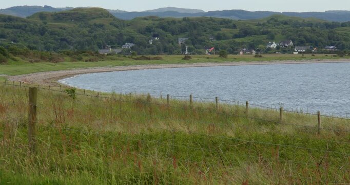 Wide shot of beach and Ardmucknish Bay