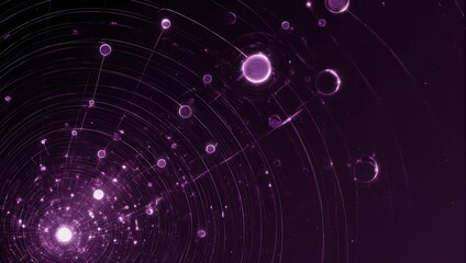 Obraz premium Abstract Purple Network of Connected Nodes and Lines.