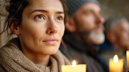 Candlelit reflection and contemplation during peaceful vigil gathering