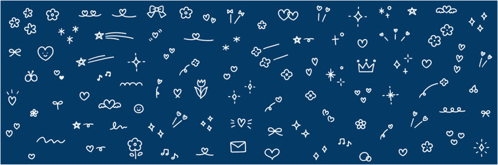 手書き風のかわいい飾りイラストセット