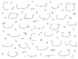 手書き風のおしゃれな吹き出しセット