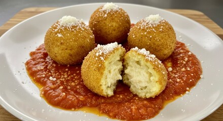 Delicious Arancini Rice Balls with Marinara Sauce
