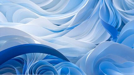 Obraz premium Abstrakcyjne fale w odcieniach błękitu i bieli