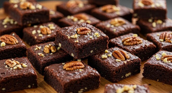 Delicious Chocolate Brownies with Walnuts and Pecans
