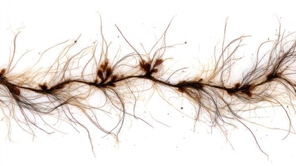 Detailed close-up of a textured,  brown-toned strand