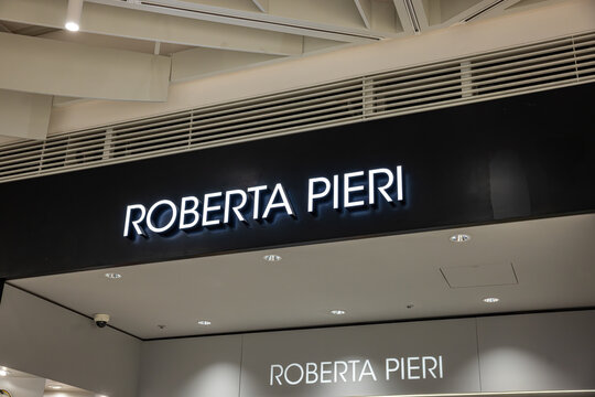 Incheon \ South Korea - 15 Nevember 2025: Backlit Roberta Pieri fashion brand signage above a store entrance