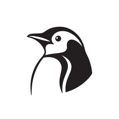 penguin silhouette emblem simple vector badge for web