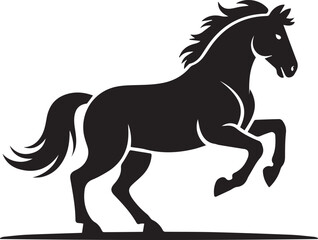 horse silhouette vector gallop pose black icon isolated movement