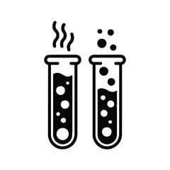 laboratory test tube pair chemical reaction icon vector