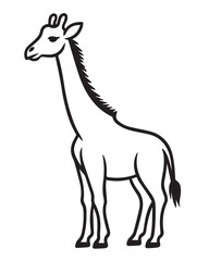 giraffe line art silhouette vector logo design