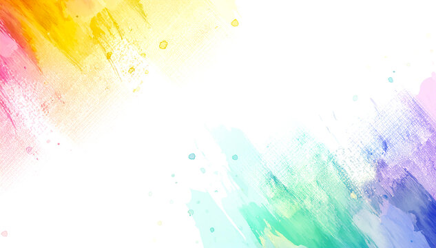 カラフルな水彩ペイントのフレーム