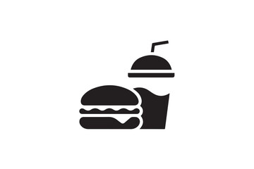 burger meal combo icon for restaurant menu delivery and takeout vector