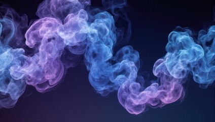 Fototapeta premium Abstract Smoke Art - Swirling Purple and Blue Hues in Dark Ambiance.