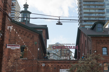 Fototapeta premium countdown to Christmas display at The Distillery Historic District located at 55 Mill St, Toronto