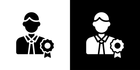 Employee Recognition Icon Vector Illustration. Designed For Creative Flexibility In Light And Dark Versions. 