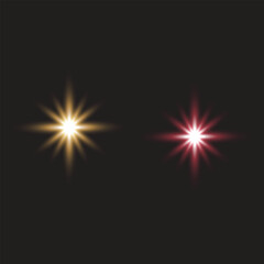 Dual Starburst Glow Lights – Yellow and Red Radiant Effects