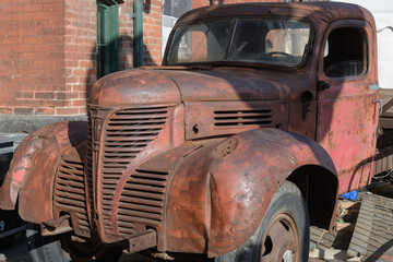 Fototapeta premium old Fargo delivery truck at The Distillery Historic District, Toronto