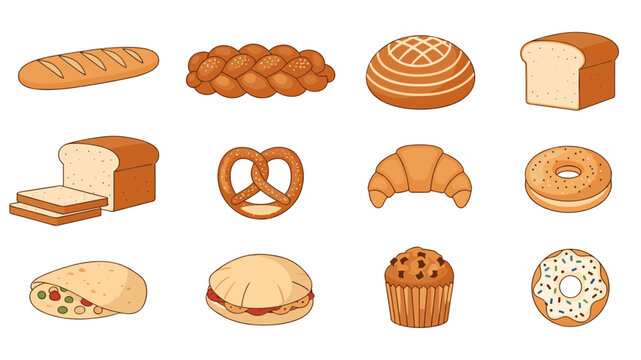 A delightful assortment of freshly baked breads and pastries, showcasing a diverse collection of delicious bakery items - Powered by Adobe