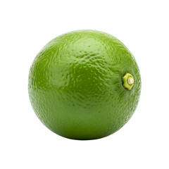 Fresh green lime citrus fruit with a vibrant peel, isolated on transparent background