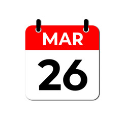 March 26 Calendar Icon for Schedule and Deadline Tracking