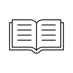 Lineart icon for reading and gaining knowledge symbol.
