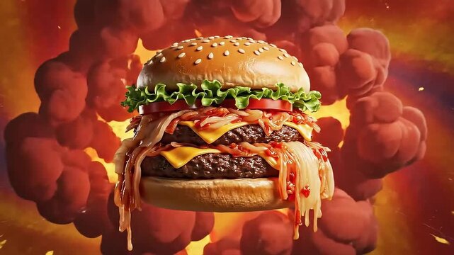 Kimchi Double Cheeseburger Korean American Food Fusion