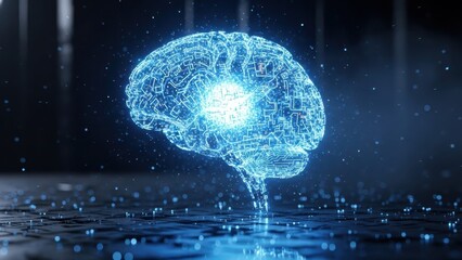 Futuristic brain simulation event digital realm graphic visualization tech environment abstract perspective