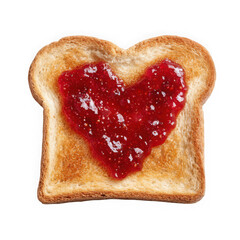  toasted slice of bread with heart shaped of strawberry jamtoasted slice of bread with heart shaped of strawberry jam.