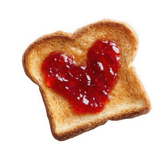  toasted slice of bread with heart shaped of strawberry jamtoasted slice of bread with heart shaped of strawberry jam.
