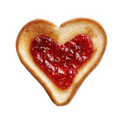  toasted slice of bread with heart shaped of strawberry jamtoasted slice of bread with heart shaped of strawberry jam.