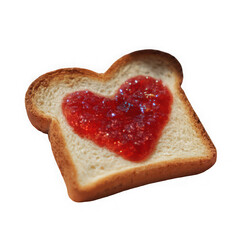  toasted slice of bread with heart shaped of strawberry jamtoasted slice of bread with heart shaped of strawberry jam.