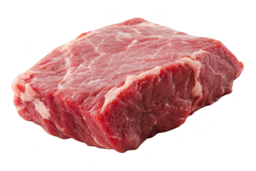 Fresh. raw beef steak on a clean white background. its rich red color and marbling. ideal for culinary presentations or food-related articles