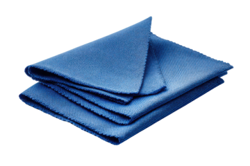 Stacked blue fabric squares with textured weave on black background textile material, Isolated On Transparent Background, Png