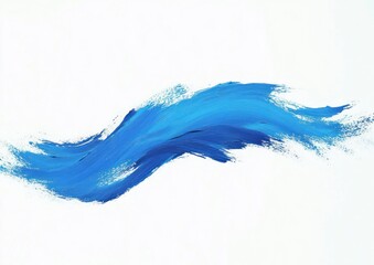 dynamic sweeping brush stroke in varying shades of blue on white background conveying motion and energy