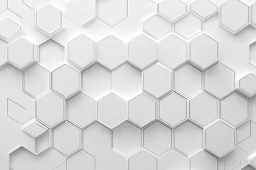 Naklejka premium Abstract white 3D hexagonal pattern shapes creating a futuristic textured surface with shadows and depth