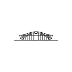 Minimalist Line Art Bridge Structure Icon