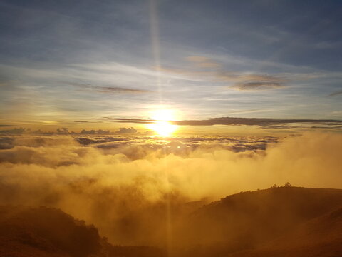 Sunrise over the clouds of Mt. Pulag in the Philippines