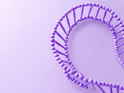 Abstract Genetic Structure with Purple Background and Curved Design - Powered by Adobe