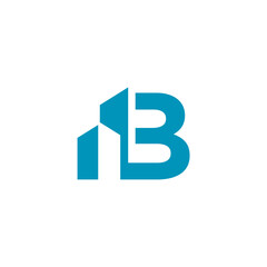 Letter B and Modern House Logo, apartment building, modern design