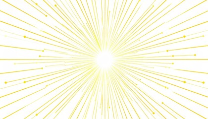 Obraz premium Radiant yellow sunburst with dynamic golden rays and sparkling celestial stars on vibrant background.