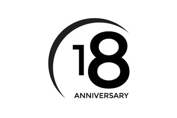 simple 18 anniversary design on a white background