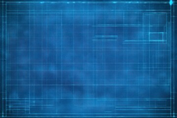 Blueprint design with grid lines and detailed architectural layout on a textured blue background, representing technical planning and precise engineering