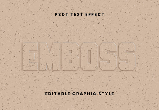 Beige Embossed Text Effect Paper Carved Font