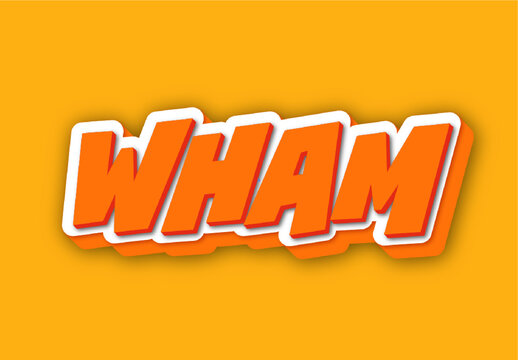 Orange And Red Cartoon 3D Text Effect Comic Bold Outline Font