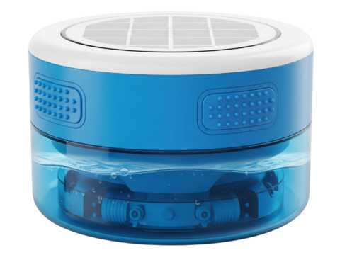 Generic swimming pool cleaning machine on a transparent background