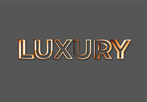 Gold Stroke Text Effect Luxury Outline Font